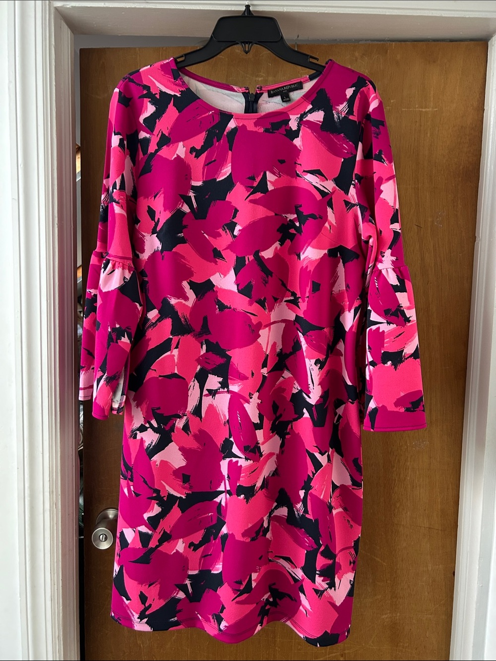 Banana Republic Pink and Black Abstract Shift Dress - Women